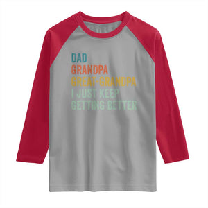 Funny Dad Great Grandpa Raglan Shirt Retro Fathers Day TS10 Sport Gray Red Print Your Wear
