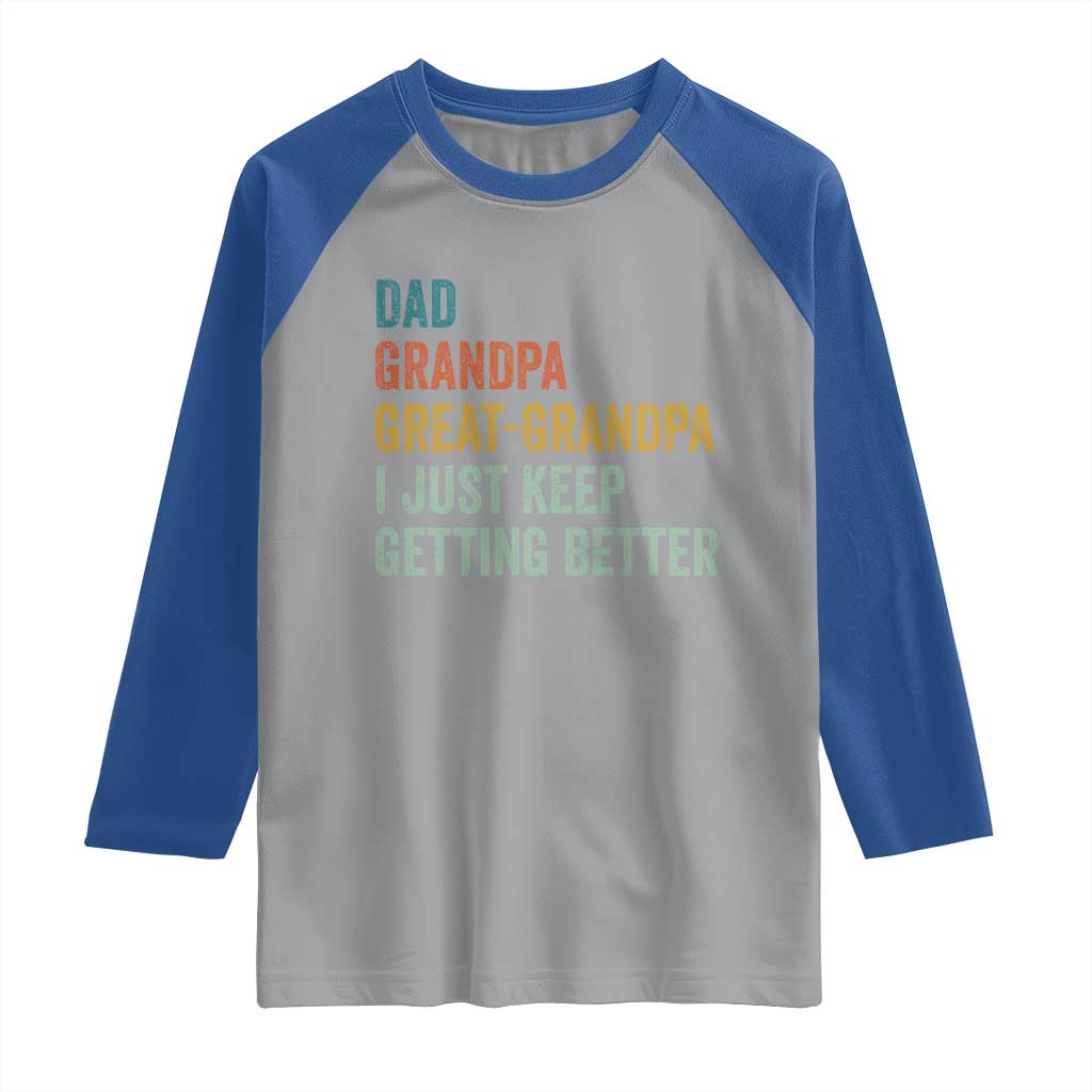 Funny Dad Great Grandpa Raglan Shirt Retro Fathers Day TS10 Sport Gray Royal Print Your Wear