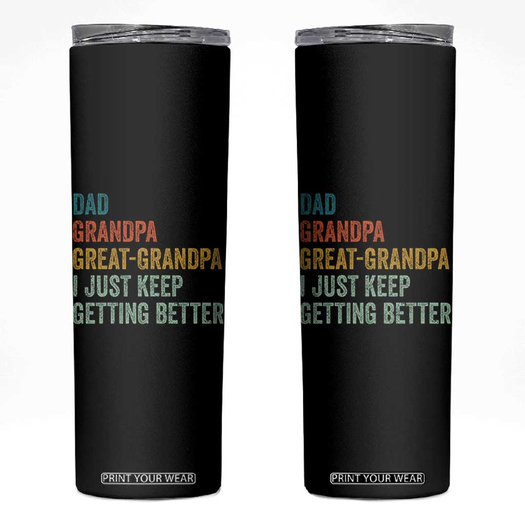 Funny Dad Great Grandpa Skinny Tumbler Retro Fathers Day TS10 Black Print Your Wear