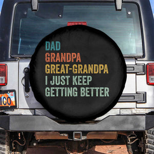 Funny Dad Great Grandpa Spare Tire Cover Retro Fathers Day TS10 No hole Black Print Your Wear