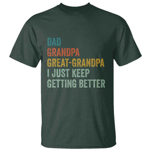 Funny Dad Great Grandpa T Shirt Retro Fathers Day TS10 Dark Forest Green Print Your Wear