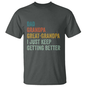Funny Dad Great Grandpa T Shirt Retro Fathers Day TS10 Dark Heather Print Your Wear