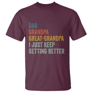 Funny Dad Great Grandpa T Shirt Retro Fathers Day TS10 Maroon Print Your Wear