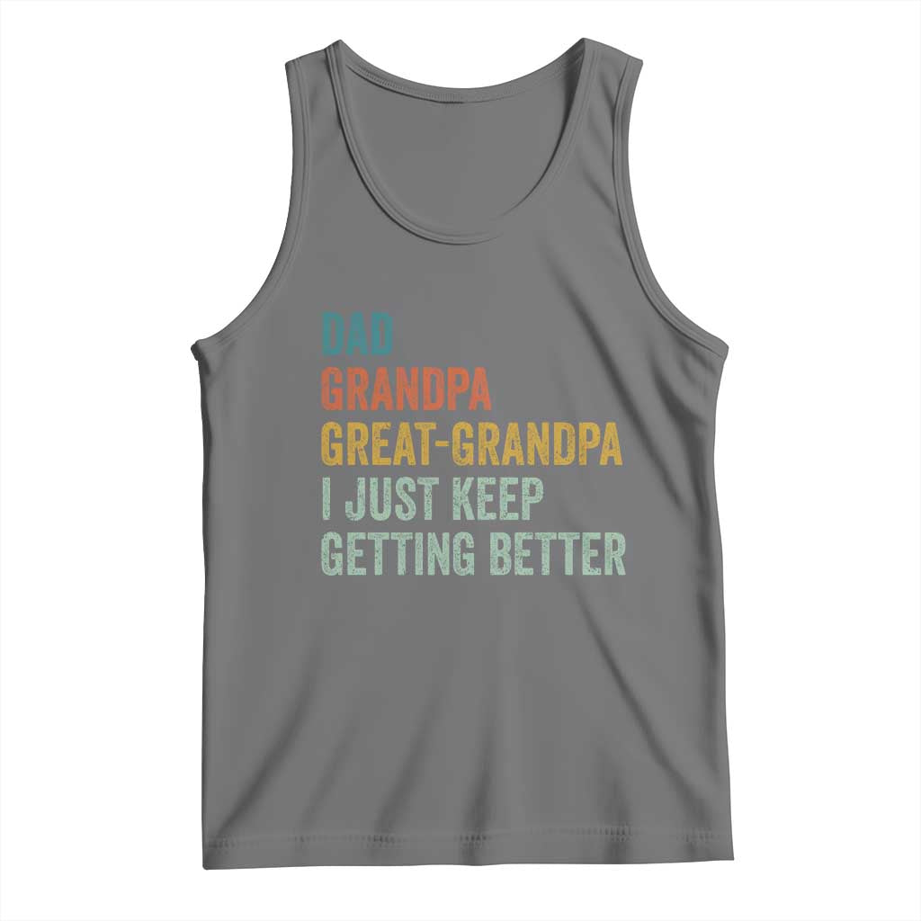 Funny Dad Great Grandpa Tank Top Retro Fathers Day TS10 Black Heather Print Your Wear