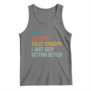 Funny Dad Great Grandpa Tank Top Retro Fathers Day TS10 Black Heather Print Your Wear