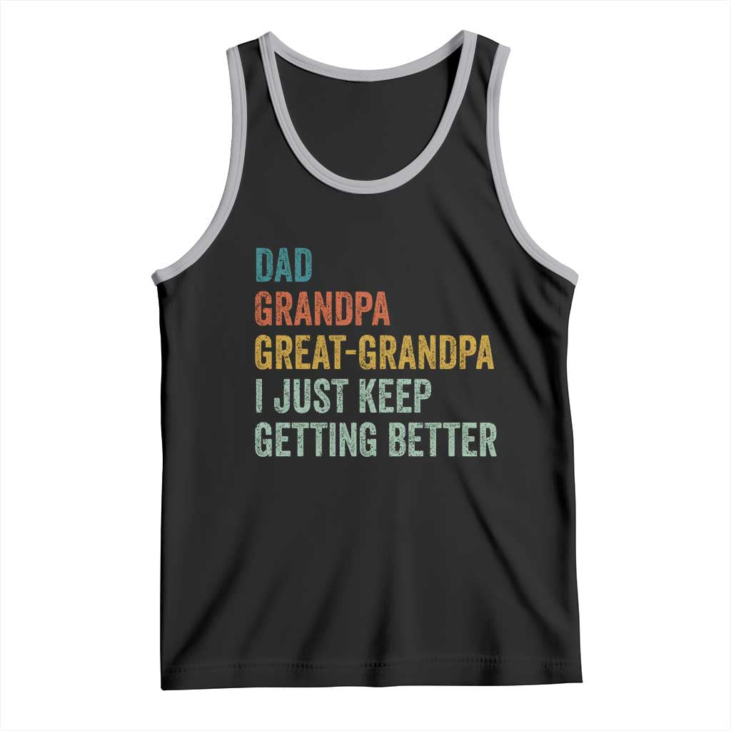 Funny Dad Great Grandpa Tank Top Retro Fathers Day TS10 Black Athletic Heather Print Your Wear