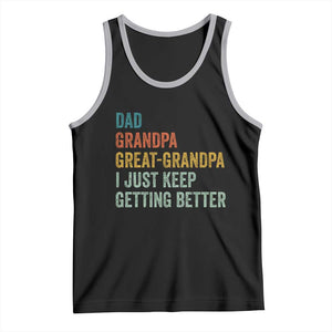 Funny Dad Great Grandpa Tank Top Retro Fathers Day TS10 Black Athletic Heather Print Your Wear