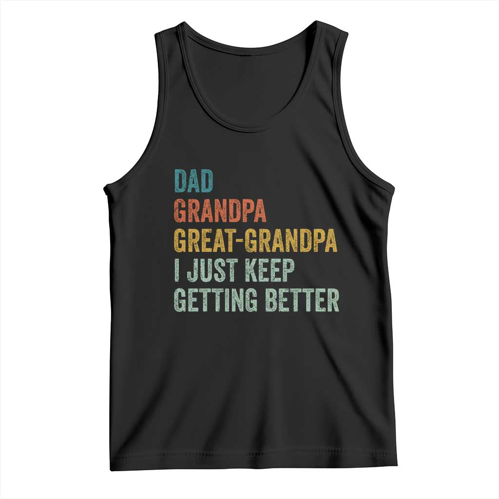 Funny Dad Great Grandpa Tank Top Retro Fathers Day TS10 Black Print Your Wear