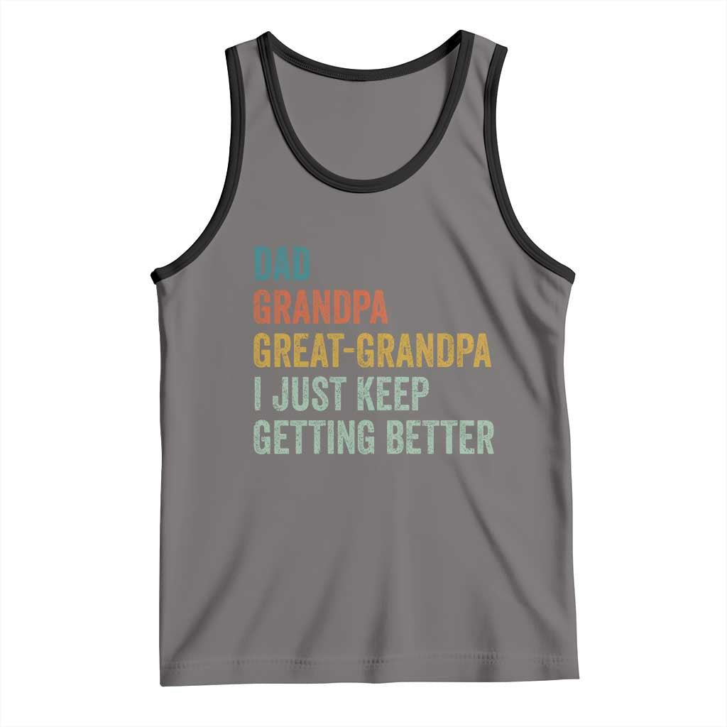 Funny Dad Great Grandpa Tank Top Retro Fathers Day TS10 Deep Heather Black Print Your Wear