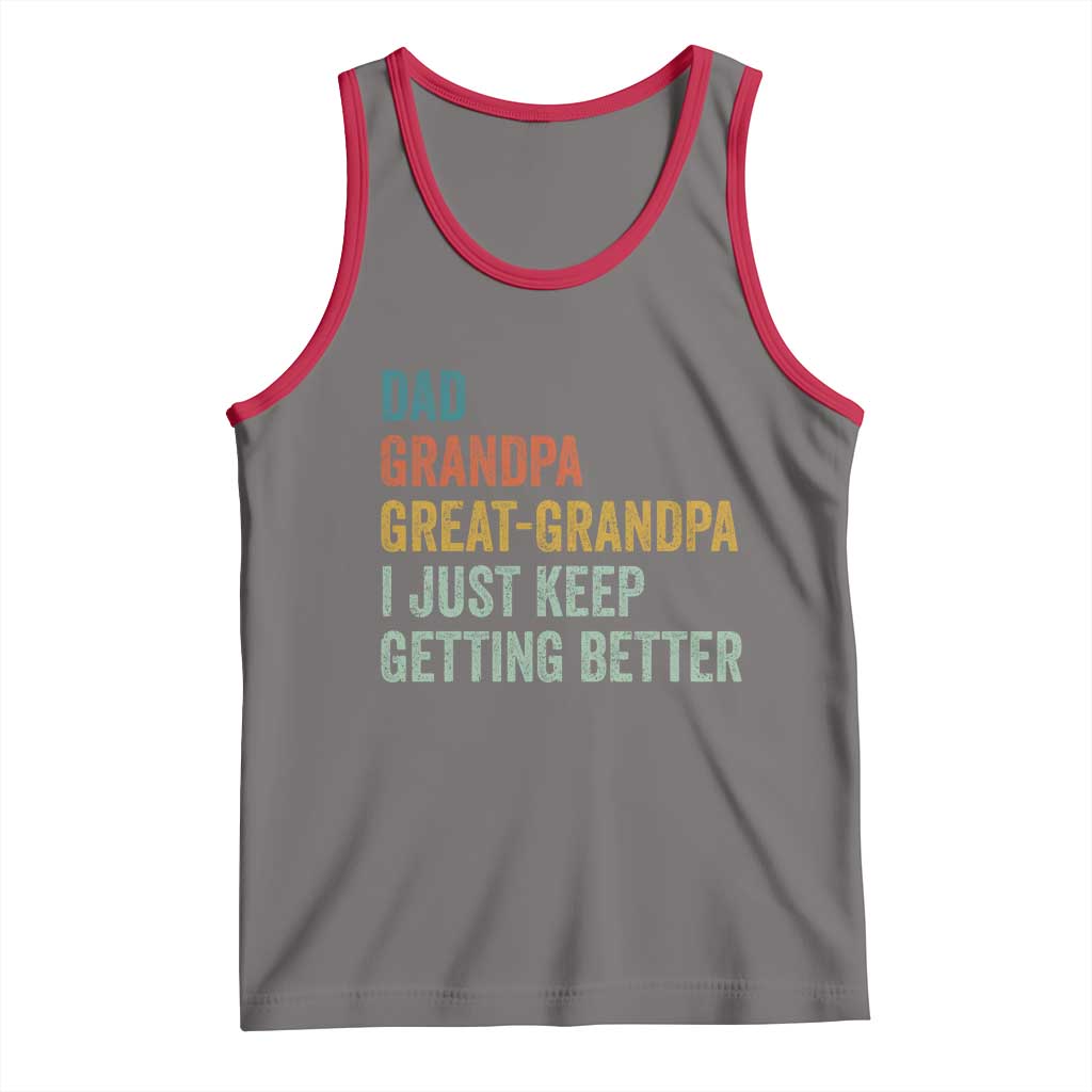 Funny Dad Great Grandpa Tank Top Retro Fathers Day TS10 Deep Heather Red Print Your Wear
