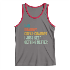 Funny Dad Great Grandpa Tank Top Retro Fathers Day TS10 Deep Heather Red Print Your Wear
