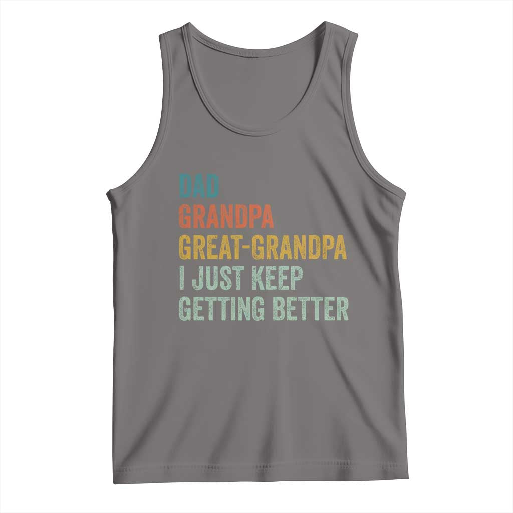 Funny Dad Great Grandpa Tank Top Retro Fathers Day TS10 Deep Heather Print Your Wear
