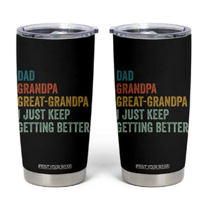 Funny Dad Great Grandpa Tumbler Cup Retro Fathers Day TS10 Black Print Your Wear