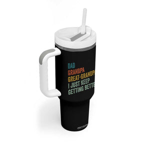 Funny Dad Great Grandpa Tumbler With Handle Retro Fathers Day TS10 Print Your Wear