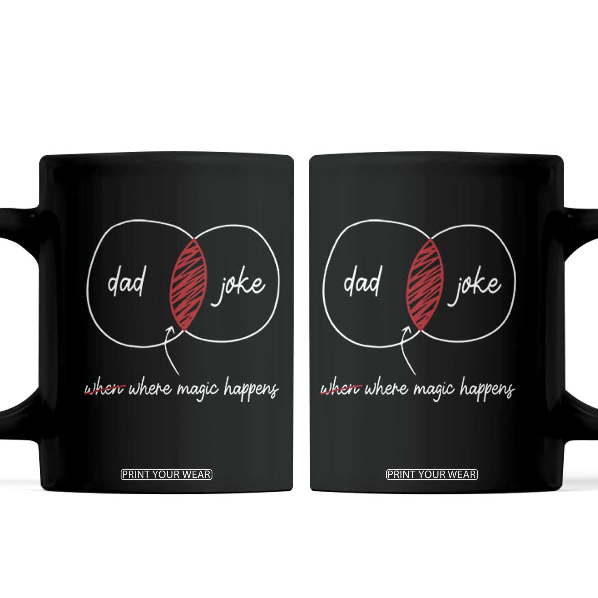 Funny Dad Joke Where Magic Happens Coffee Mug Fathers Day TS11 Black Print Your Wear