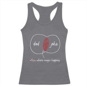 Funny Dad Joke Where Magic Happens Racerback Tank Top Father's Day TS11 Charcoal Print Your Wear