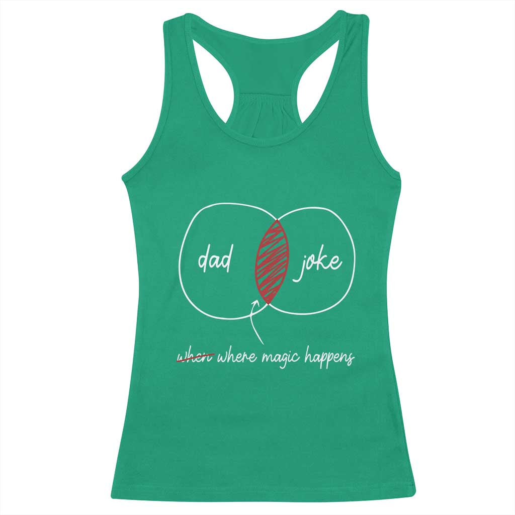 Funny Dad Joke Where Magic Happens Racerback Tank Top Father's Day TS11 Irish Green Print Your Wear
