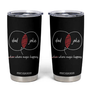 Funny Dad Joke Where Magic Happens Tumbler Cup Fathers Day TS11 Black Print Your Wear