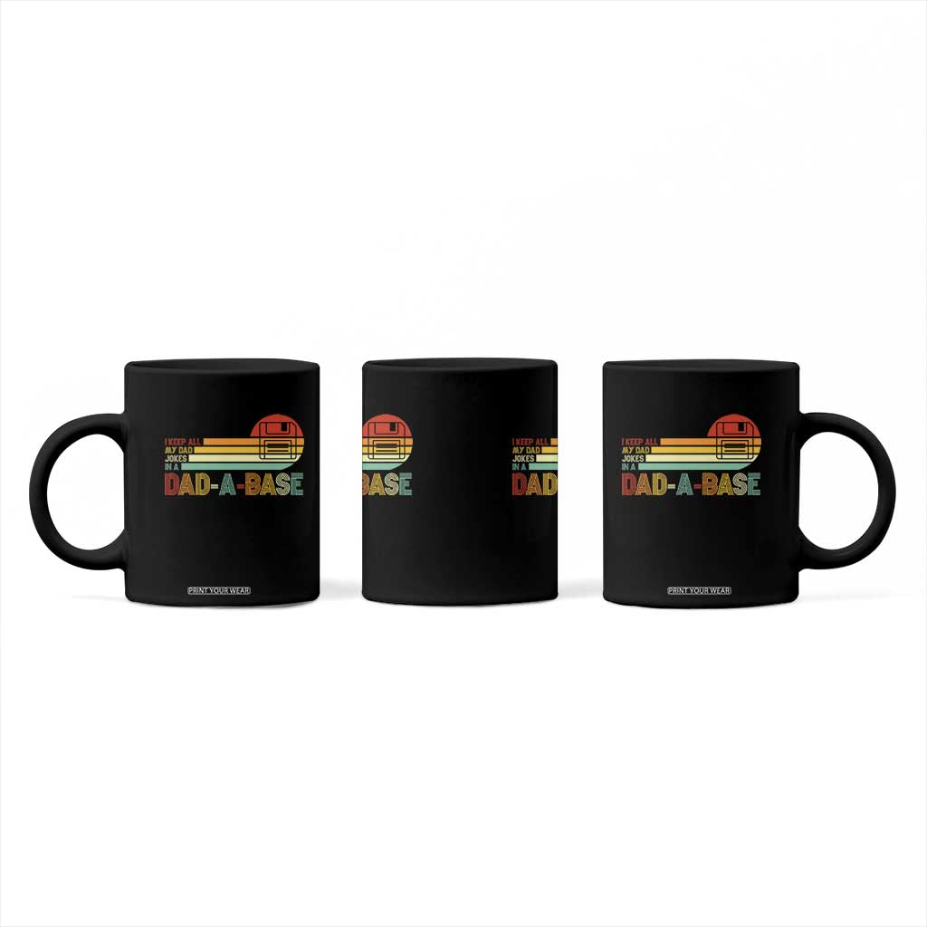 Funny Dad Jokes In A Dad-a-base Coffee Mug Retro Vintage Fathers Day TS10 Print Your Wear