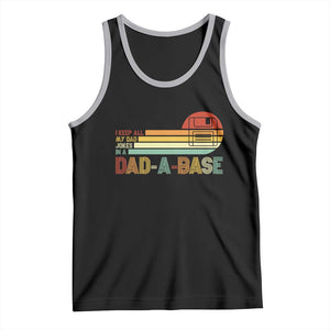 Funny Dad Jokes In A Dad-a-base Tank Top Retro Vintage Fathers Day TS10 Black Athletic Heather Print Your Wear