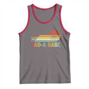 Funny Dad Jokes In A Dad-a-base Tank Top Retro Vintage Fathers Day TS10 Deep Heather Red Print Your Wear