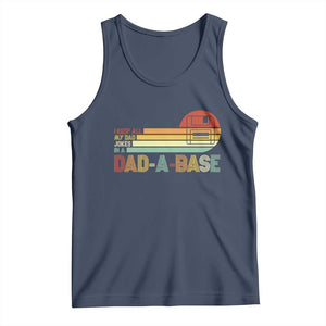 Funny Dad Jokes In A Dad-a-base Tank Top Retro Vintage Fathers Day TS10 Navy Print Your Wear