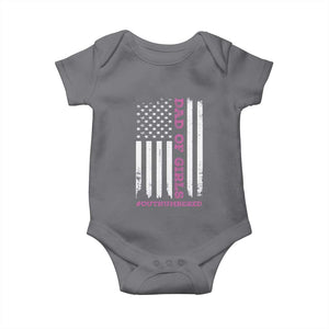 Funny Dad Of Girls Outnumbered Baby Onesie Vintage American Flag Father's Day TS11 Charcoal Print Your Wear