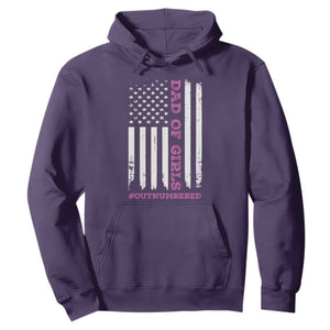 Funny Dad Of Girls Outnumbered Hoodie Vintage American Flag Father's Day TS11 Print Your Wear