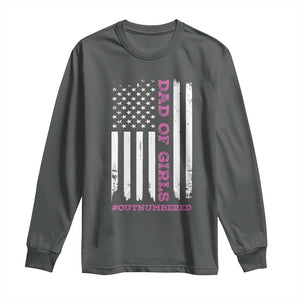 Funny Dad Of Girls Outnumbered Long Sleeve Shirt Vintage American Flag Father's Day TS11 Print Your Wear