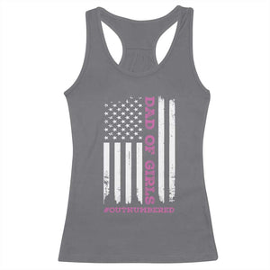 Funny Dad Of Girls Outnumbered Racerback Tank Top Vintage American Flag Father's Day TS11 Print Your Wear
