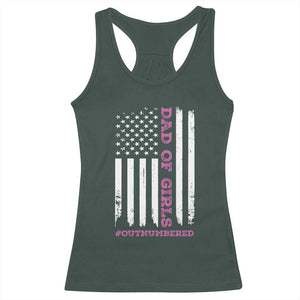 Funny Dad Of Girls Outnumbered Racerback Tank Top Vintage American Flag Father's Day TS11 Print Your Wear