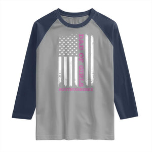Funny Dad Of Girls Outnumbered Raglan Shirt Vintage American Flag Father's Day TS11 Print Your Wear