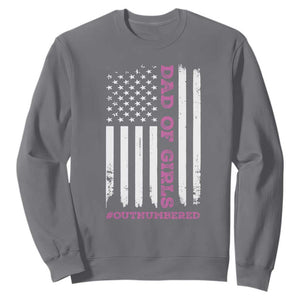 Funny Dad Of Girls Outnumbered Sweatshirt Vintage American Flag Father's Day TS11 Print Your Wear