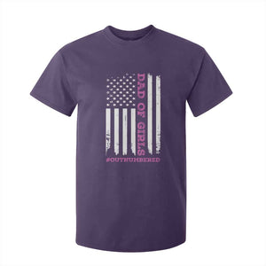 Funny Dad Of Girls Outnumbered T Shirt For Kid Vintage American Flag Father's Day TS11 Purple Print Your Wear