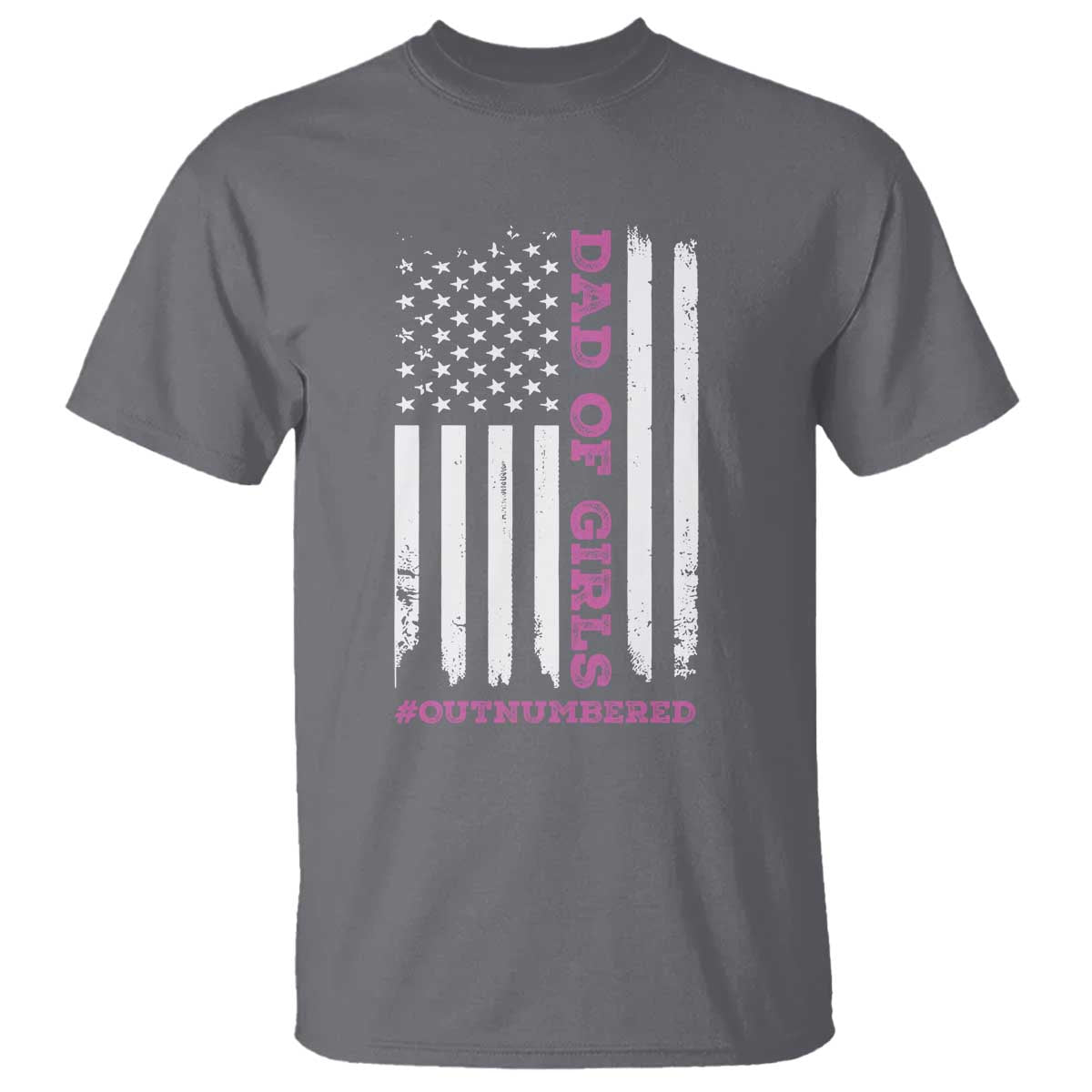 Funny Dad Of Girls Outnumbered T Shirt Vintage American Flag Father's Day TS11 Print Your Wear