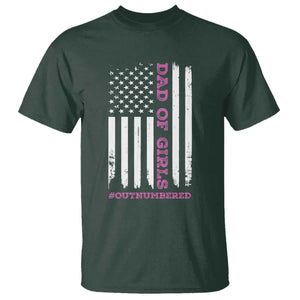 Funny Dad Of Girls Outnumbered T Shirt Vintage American Flag Father's Day TS11 Print Your Wear