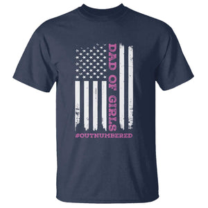 Funny Dad Of Girls Outnumbered T Shirt Vintage American Flag Father's Day TS11 Print Your Wear