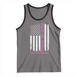 Funny Dad Of Girls Outnumbered Tank Top Vintage American Flag Father's Day TS11 Print Your Wear