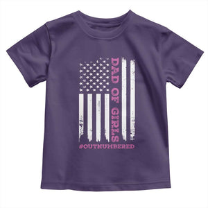Funny Dad Of Girls Outnumbered Toddler T Shirt Vintage American Flag Father's Day TS11 Purple Print Your Wear