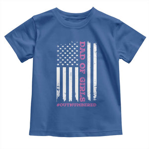 Funny Dad Of Girls Outnumbered Toddler T Shirt Vintage American Flag Father's Day TS11 Royal Blue Print Your Wear
