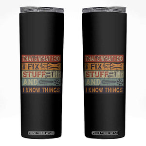 Funny Dad Skinny Tumbler Grandpa Mechanic Handyman Step Dad Fathers Day Gift Retro TB10 Black Print Your Wear