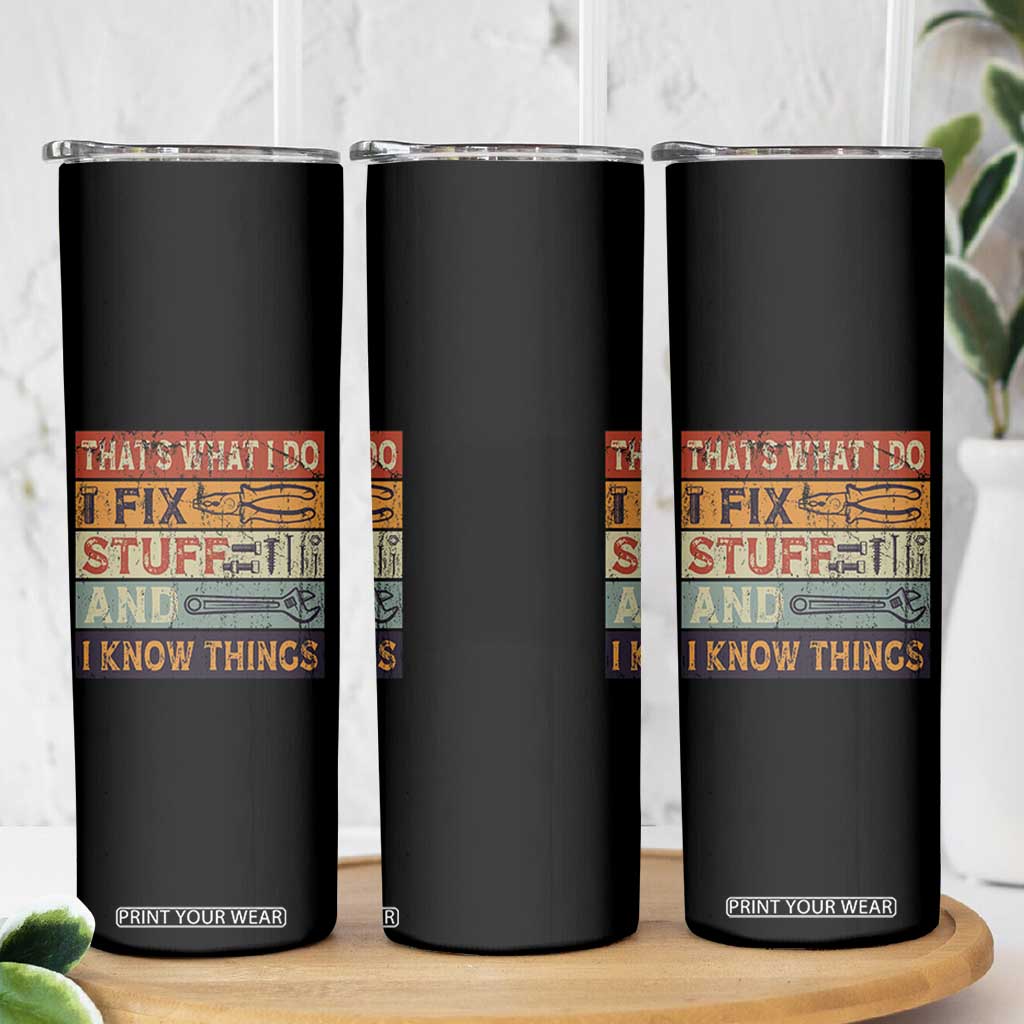Funny Dad Skinny Tumbler Grandpa Mechanic Handyman Step Dad Fathers Day Gift Retro TB10 Print Your Wear