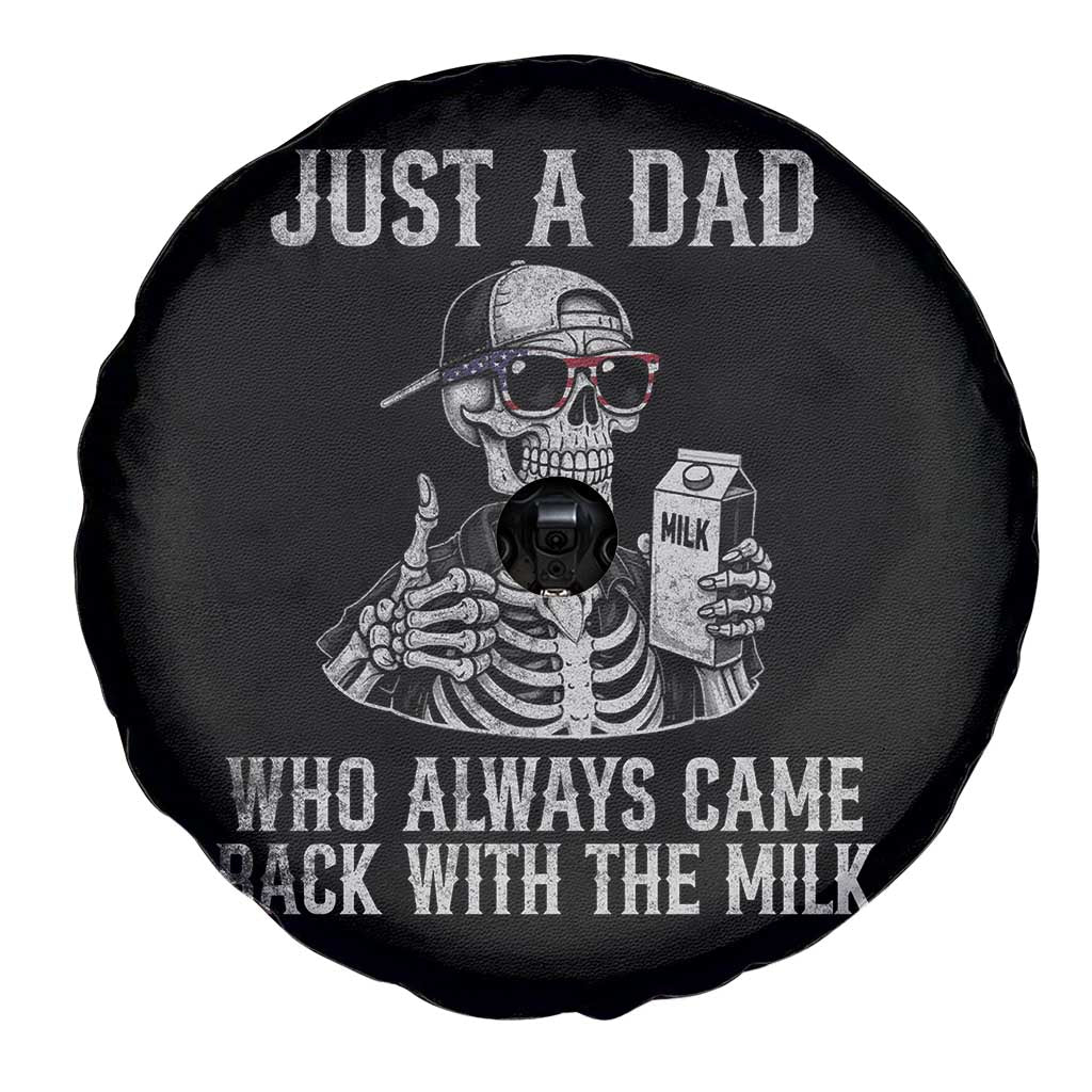 Funny Dad Spare Tire Cover Just A Dad Who Always Came Back With The Milk Skeleton American Flag TS10 Print Your Wear