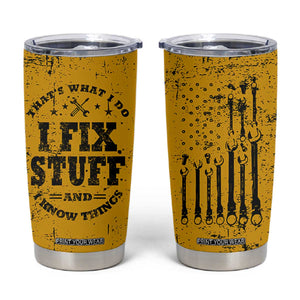 Funny Dad Tumbler Cup Grandpa Mechanic Handyman Engine Oil Filter Cup TB10 Yellow Print Your Wear