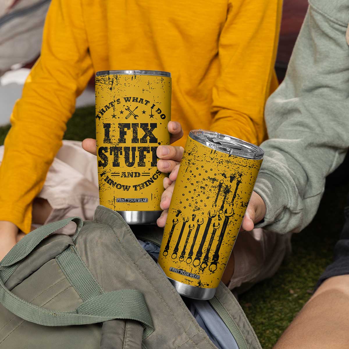 Funny Dad Tumbler Cup Grandpa Mechanic Handyman Engine Oil Filter Cup TB10 Print Your Wear