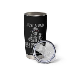 Funny Dad Tumbler Cup Just A Dad Who Always Came Back With The Milk Skeleton American Flag TS10 Print Your Wear