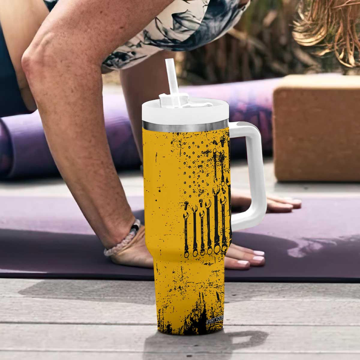 Funny Dad Tumbler With Handle Grandpa Mechanic Handyman Engine Oil Filter Cup TB10 Print Your Wear