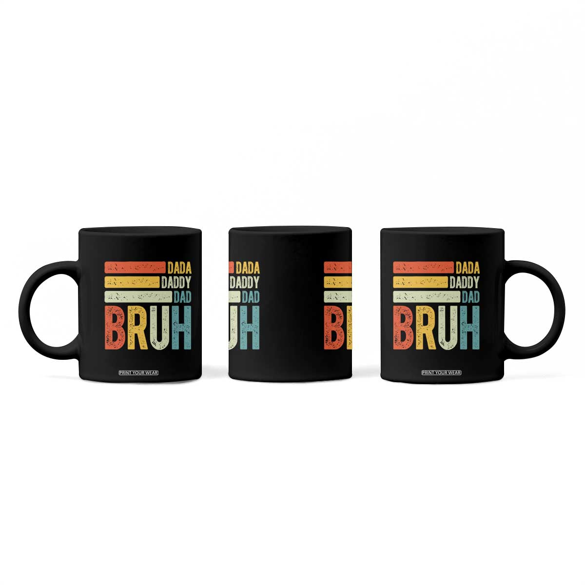 Funny Dada Daddy Dad Bruh Coffee Mug Fathers Day Vintage Stripes TS11 Print Your Wear
