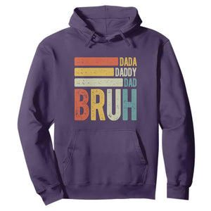 Funny Dada Daddy Dad Bruh Hoodie Fathers Day Vintage Stripes TS11 Purple Print Your Wear