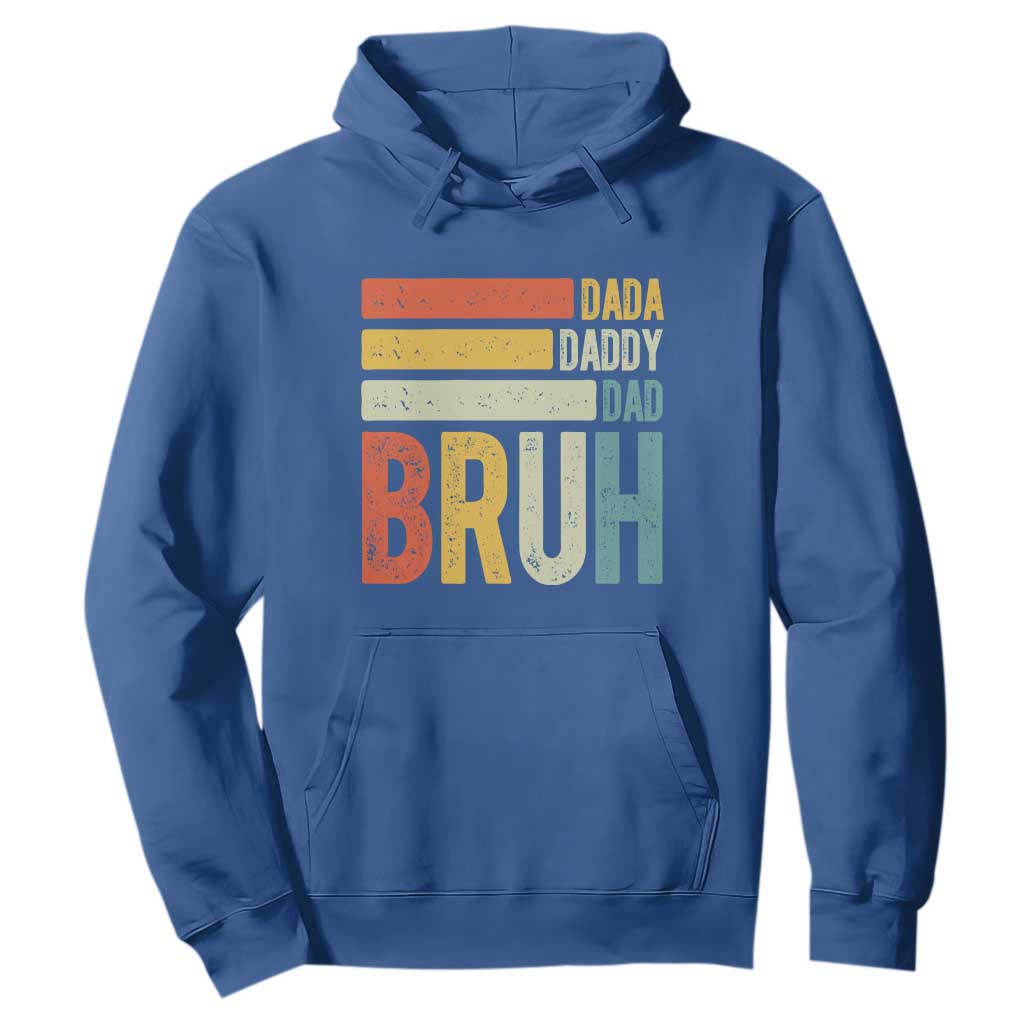 Funny Dada Daddy Dad Bruh Hoodie Fathers Day Vintage Stripes TS11 Royal Blue Print Your Wear